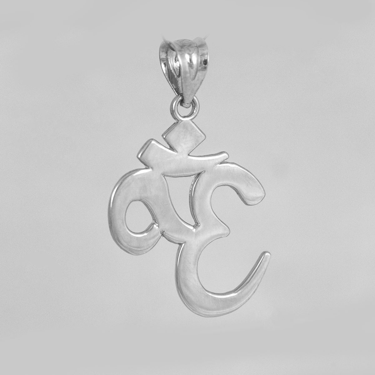 Solid Silver Om/Ohm Pendant Necklace, view 3