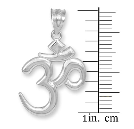Solid Silver Om/Ohm Pendant Necklace, view 5
