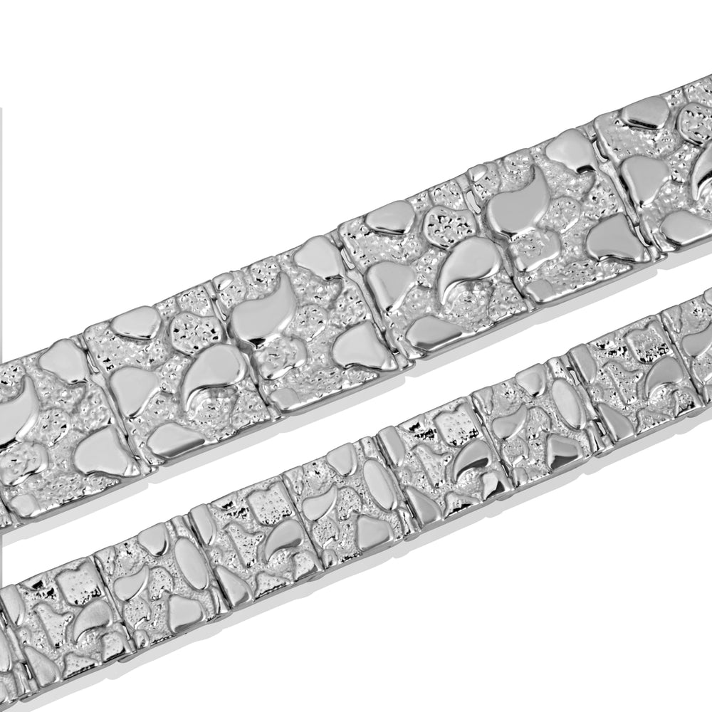 Solid Sterling Silver Heavy Nugget Bracelet