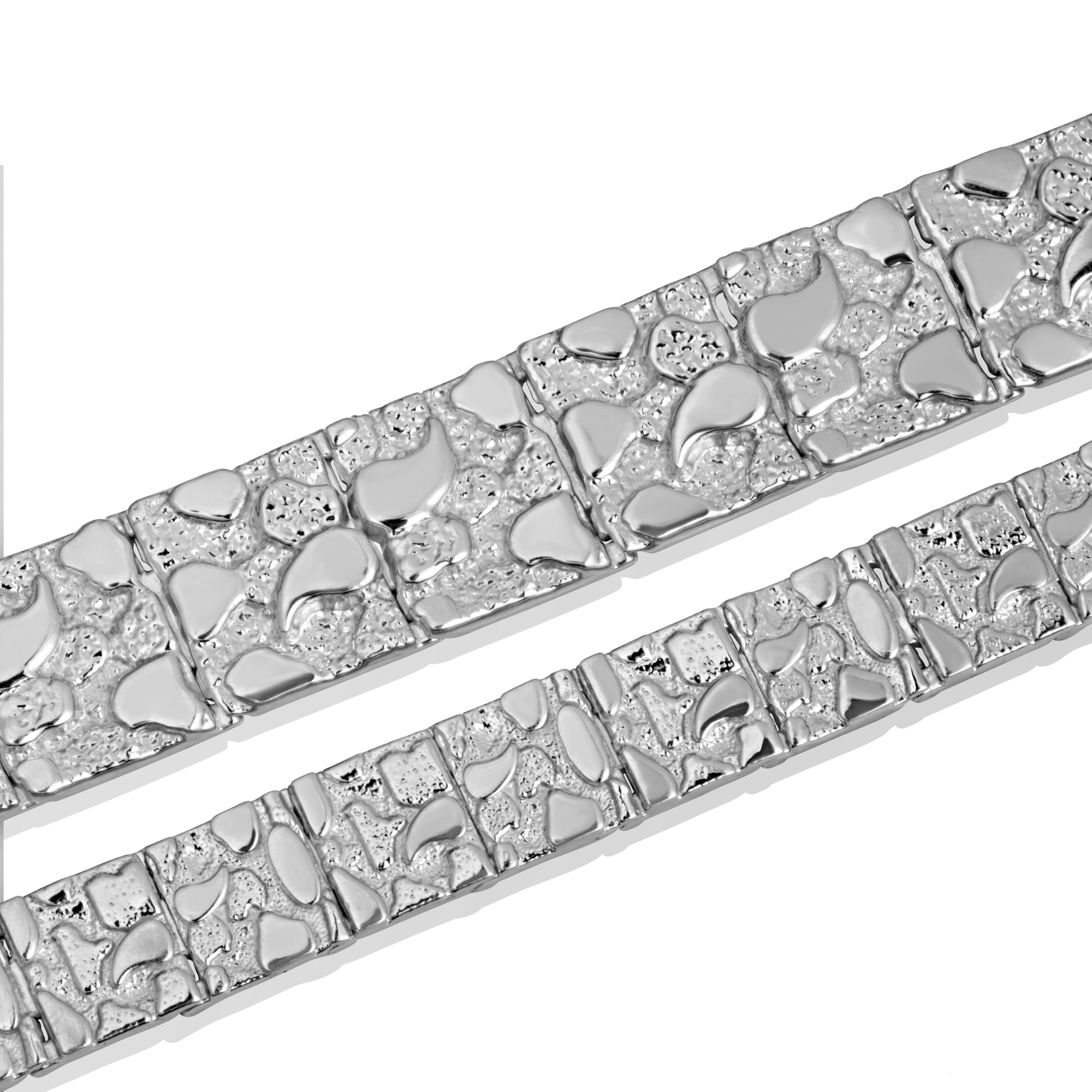 Solid Sterling Silver Heavy Nugget Bracelet
