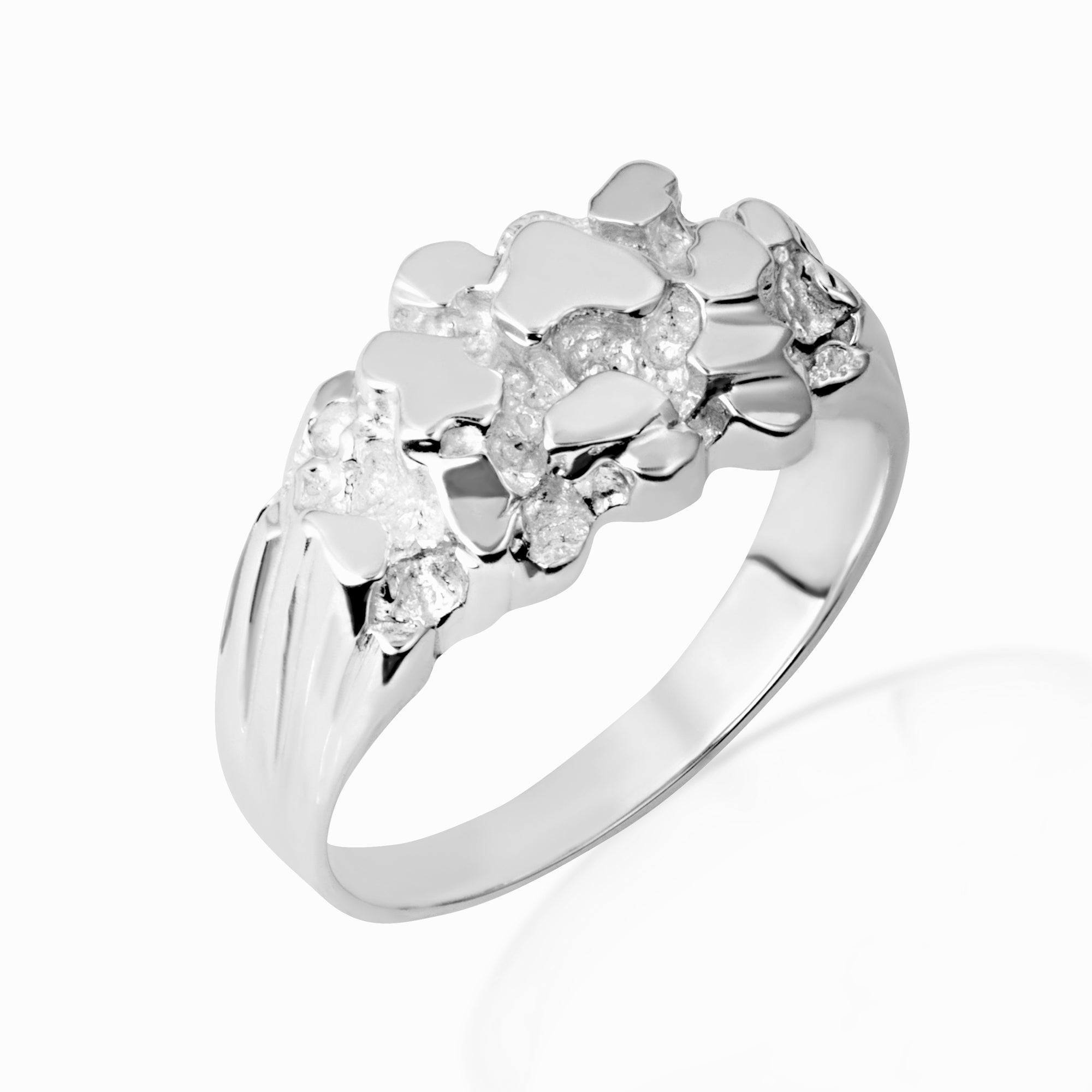Solid Sterling Silver Men's Nugget Ring
