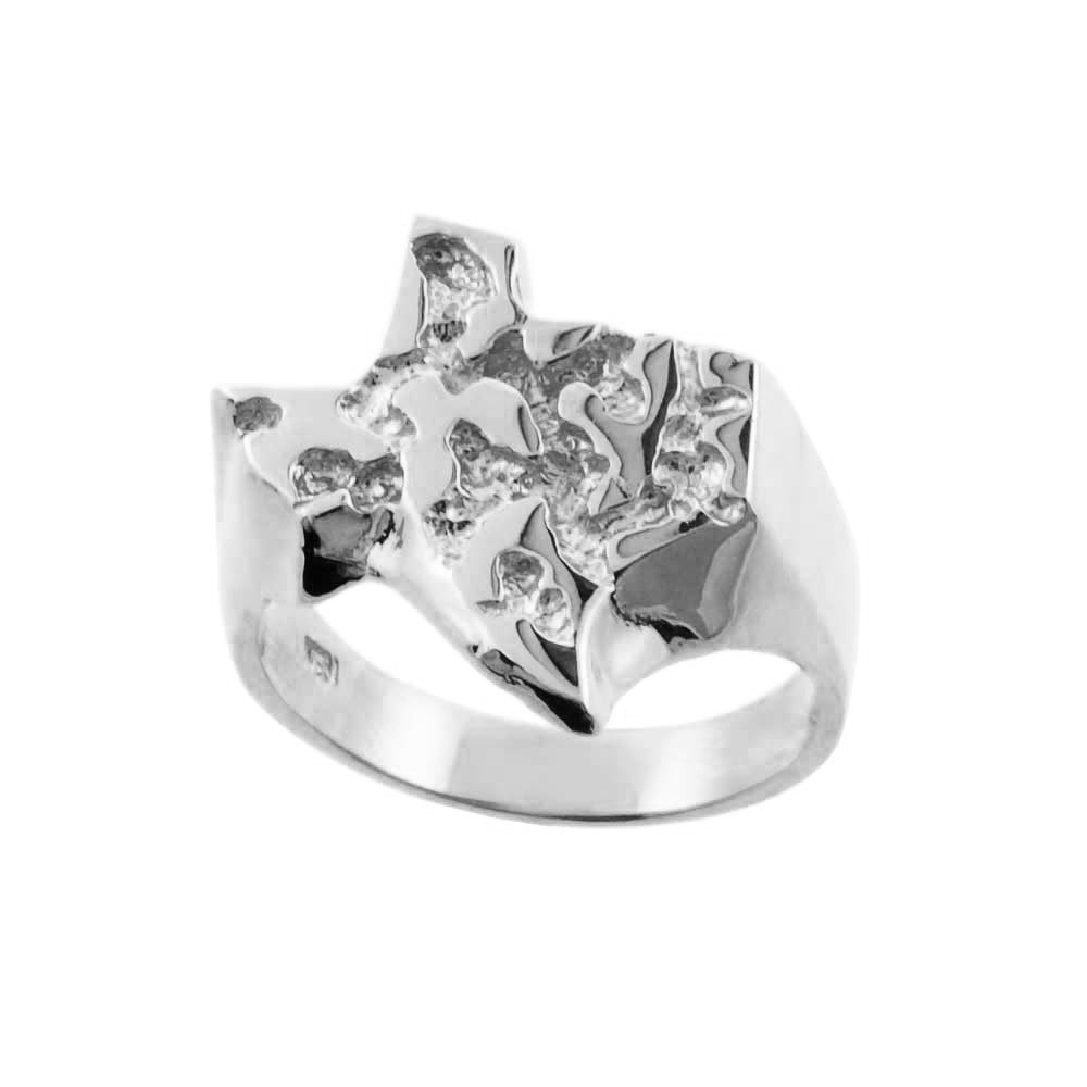 Solid Sterling Silver Texas State Nugget Ring