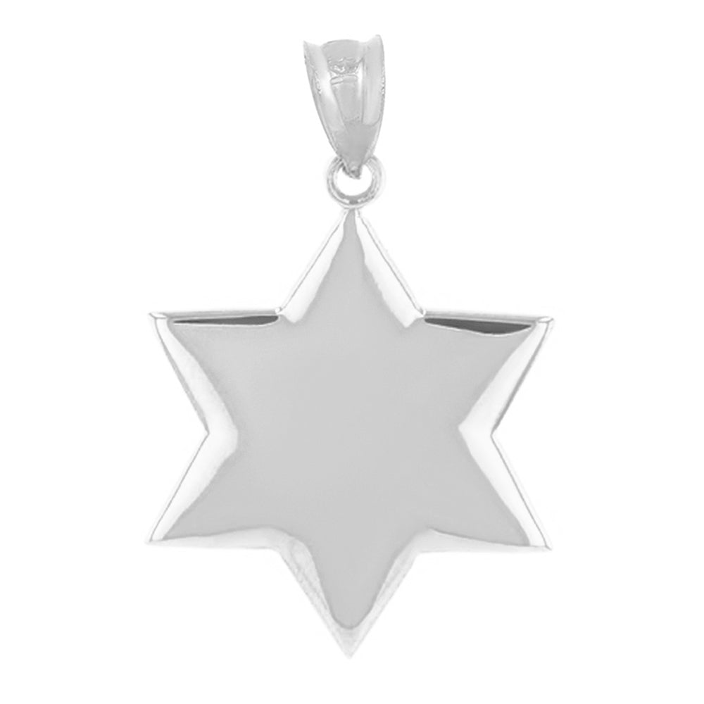 Solid White Gold Star Pendant Necklace, view 2