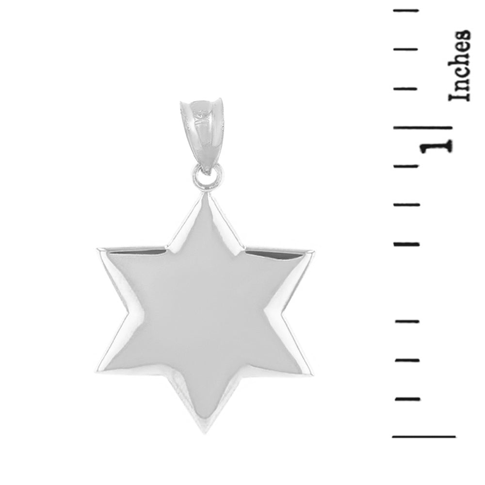 Solid White Gold Star Pendant Necklace, view 3