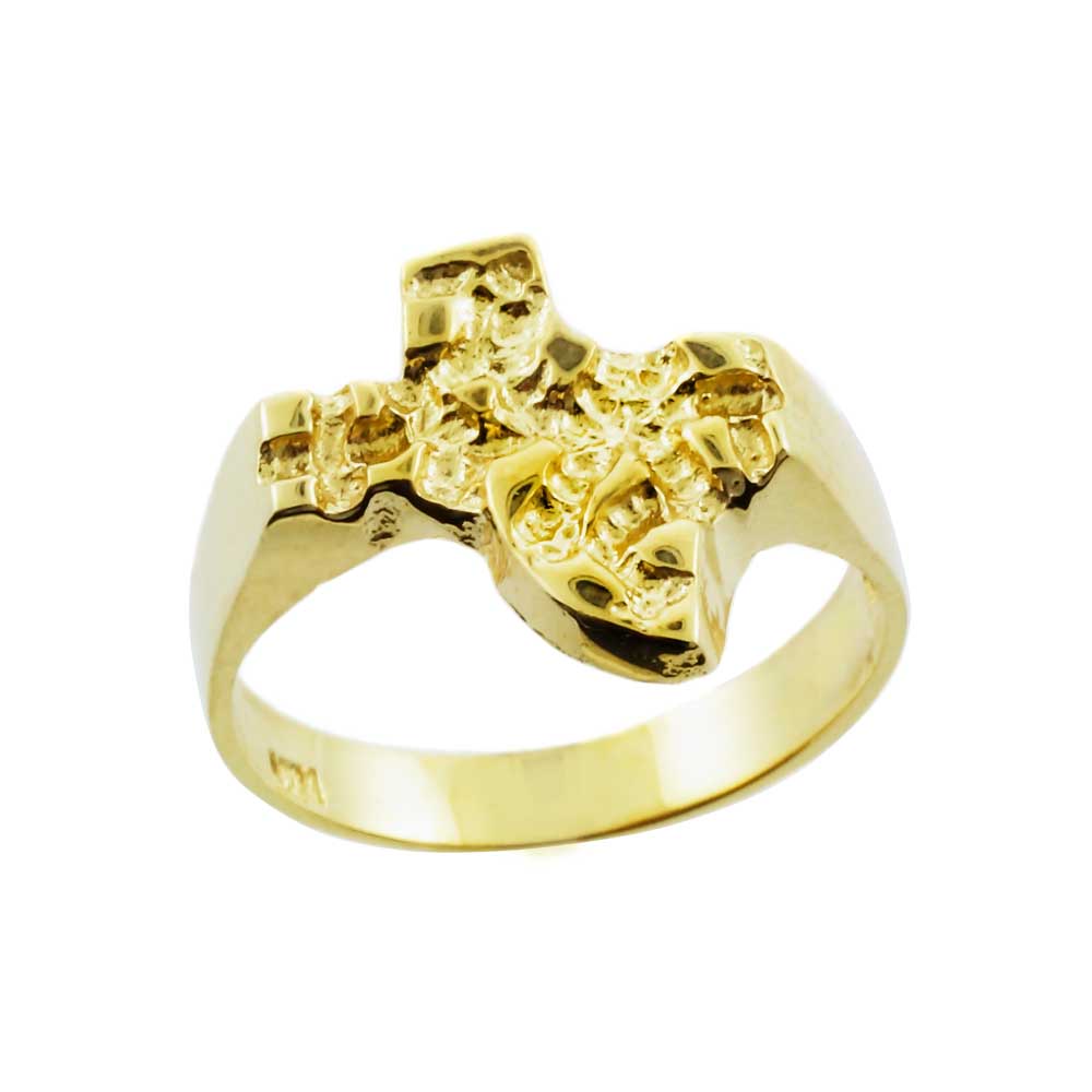 Solid Yellow Gold Texas State Nugget Ring
