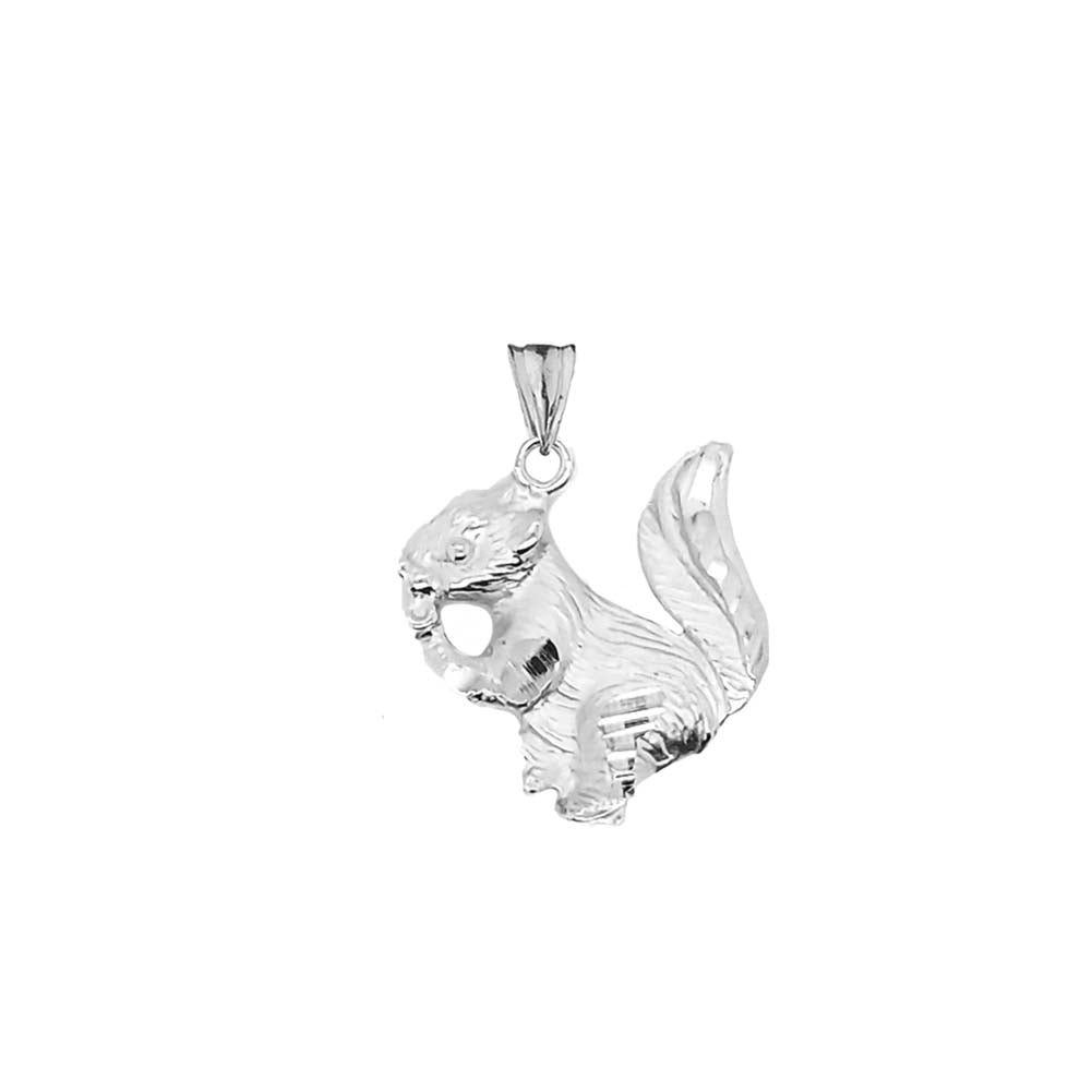 Squirrel Pendant Necklace In Sterling Silver, view 2