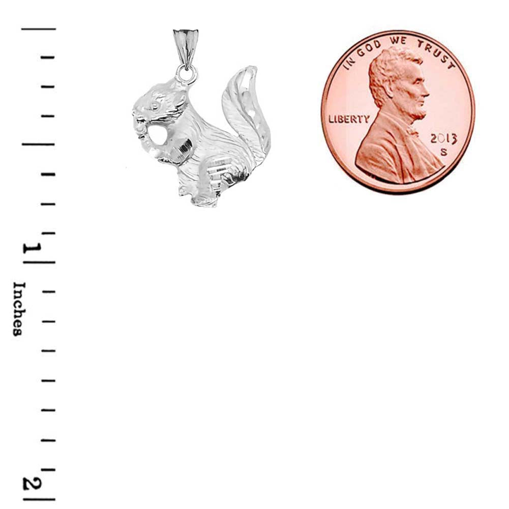 Squirrel Pendant Necklace In Sterling Silver, view 3