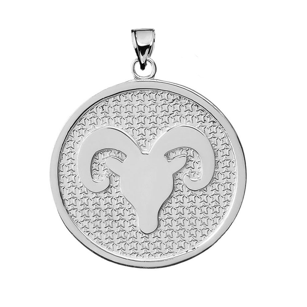 Sterling Silver 12 Astrological Zodiac Disc Pendant Necklace