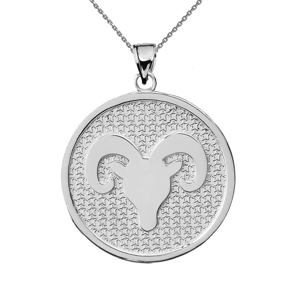 Sterling Silver 12 Astrological Zodiac Disc Pendant Necklace, view 2