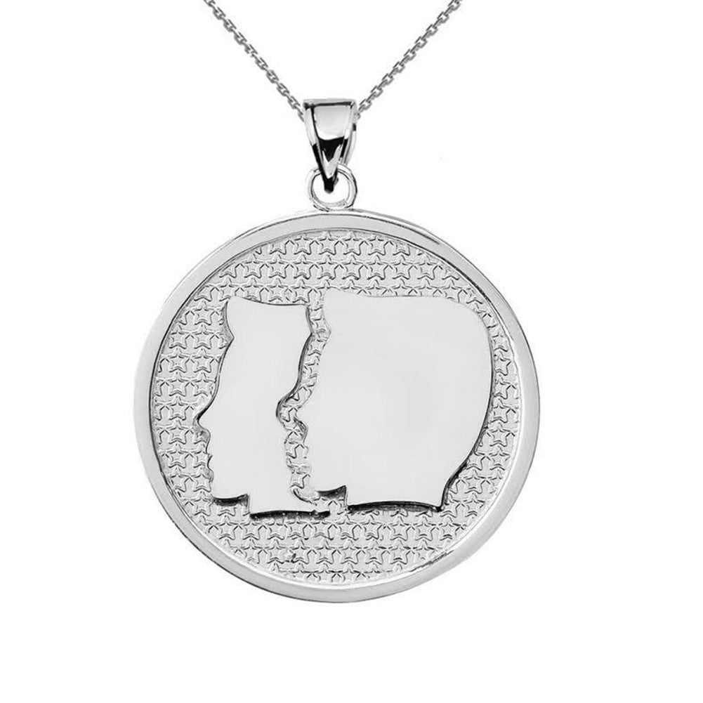 Sterling Silver 12 Astrological Zodiac Disc Pendant Necklace, view 6