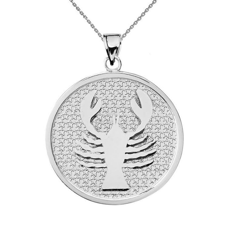 Sterling Silver 12 Astrological Zodiac Disc Pendant Necklace, view 8
