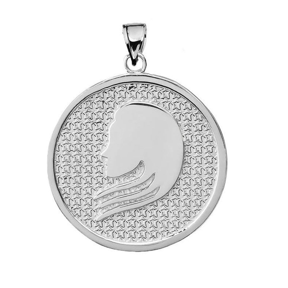 Sterling Silver 12 Astrological Zodiac Disc Pendant Necklace, view 11