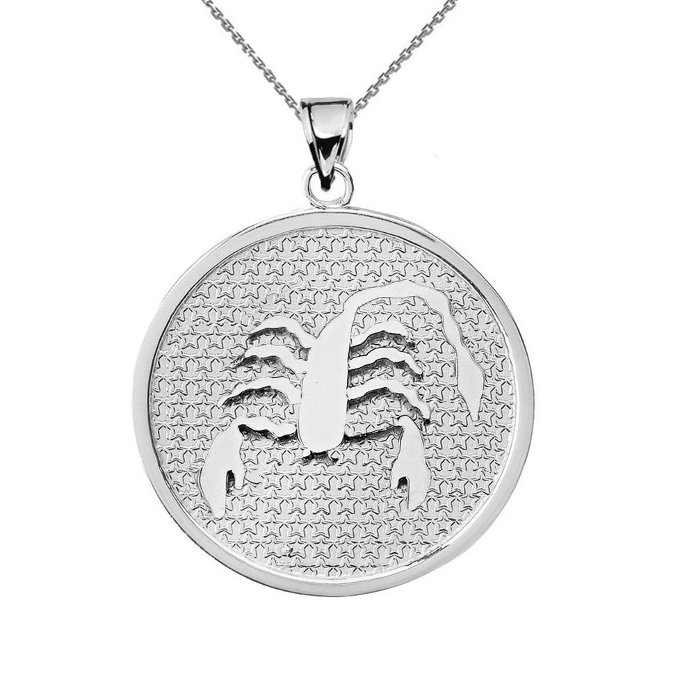 Sterling Silver 12 Astrological Zodiac Disc Pendant Necklace, view 16