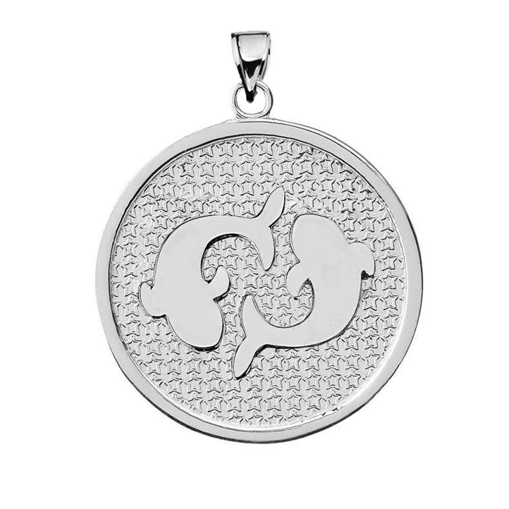 Sterling Silver 12 Astrological Zodiac Disc Pendant Necklace, view 21