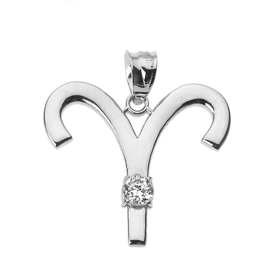 Sterling Silver 12 Astrological Zodiac Sign With Birthstone Pendant Necklace