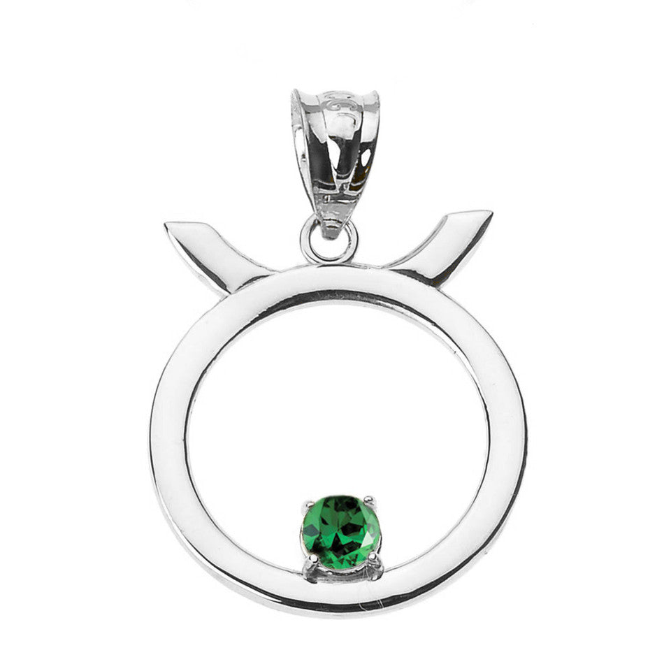 Sterling Silver 12 Astrological Zodiac Sign With Birthstone Pendant Necklace, view 6