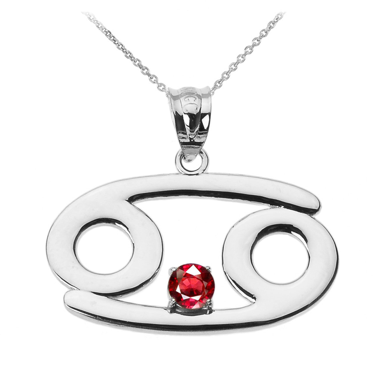 Sterling Silver 12 Astrological Zodiac Sign With Birthstone Pendant Necklace, view 11