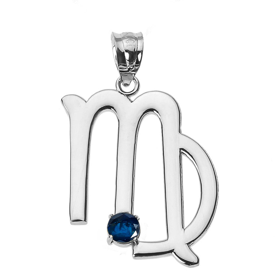 Sterling Silver 12 Astrological Zodiac Sign With Birthstone Pendant Necklace, view 14