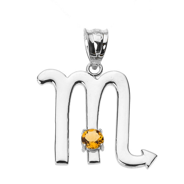 Sterling Silver 12 Astrological Zodiac Sign With Birthstone Pendant Necklace, view 18