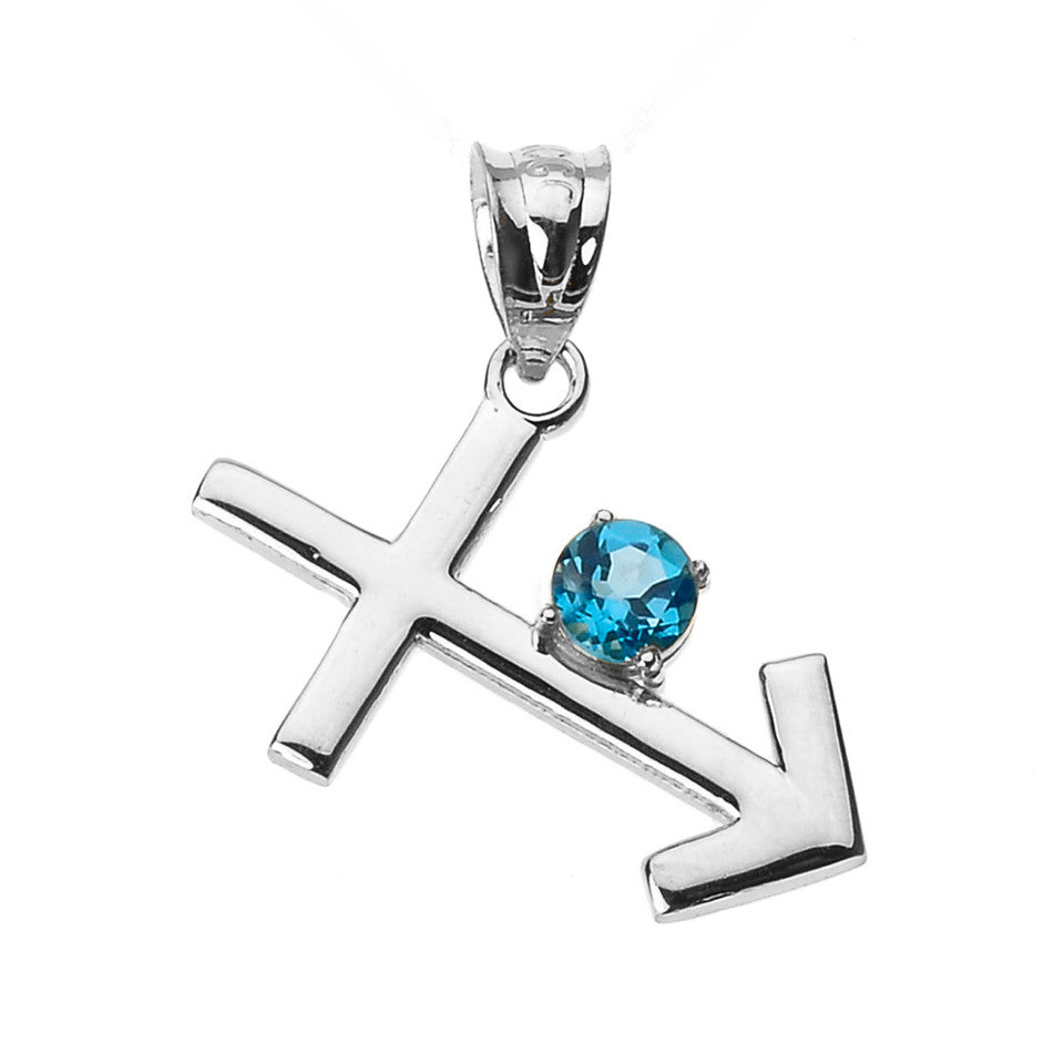 Sterling Silver 12 Astrological Zodiac Sign With Birthstone Pendant Necklace, view 20