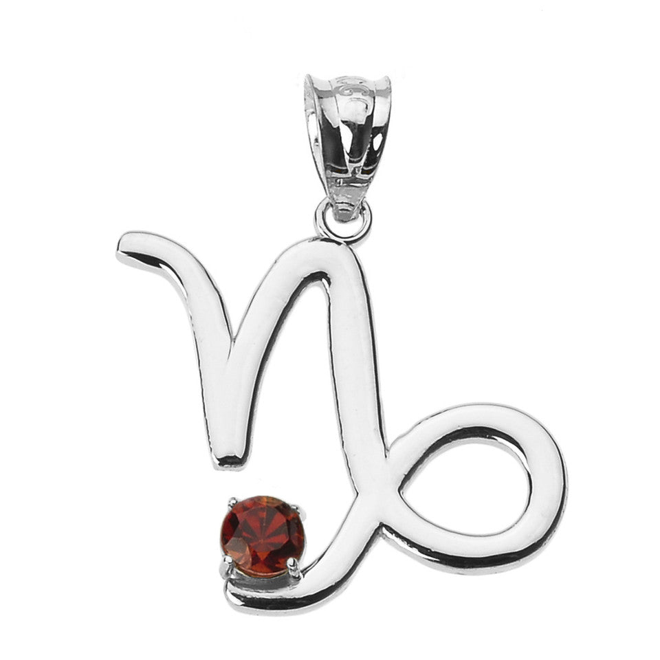 Sterling Silver 12 Astrological Zodiac Sign With Birthstone Pendant Necklace, view 22