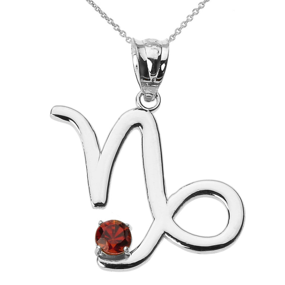 Sterling Silver 12 Astrological Zodiac Sign With Birthstone Pendant Necklace, view 23