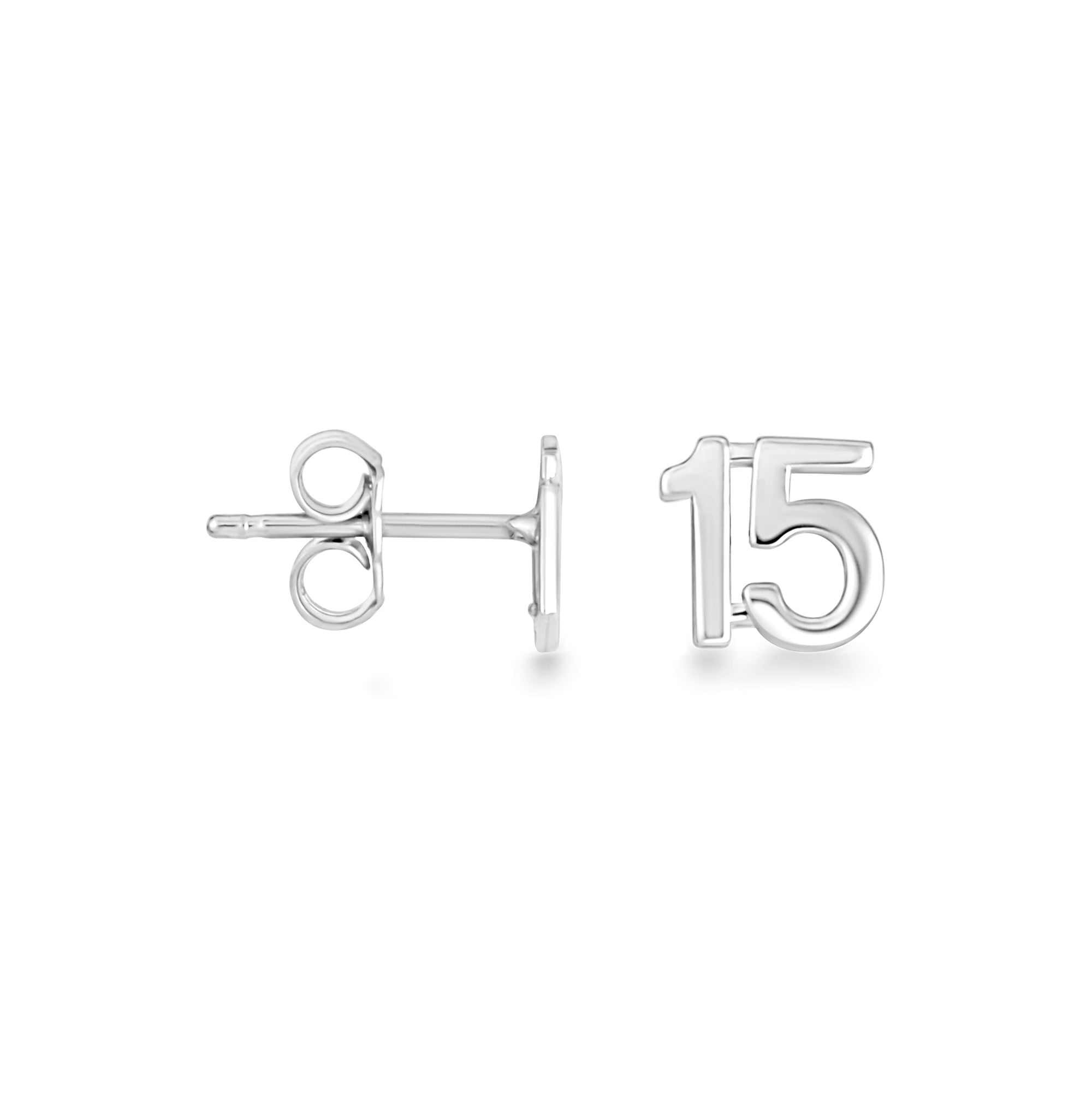 Sterling Silver 15 Años Quinceañera Stud Earrings
