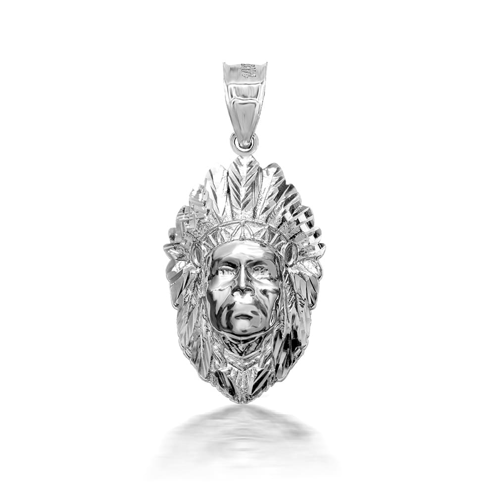 Sterling Silver 3D Apache Pendant Necklace