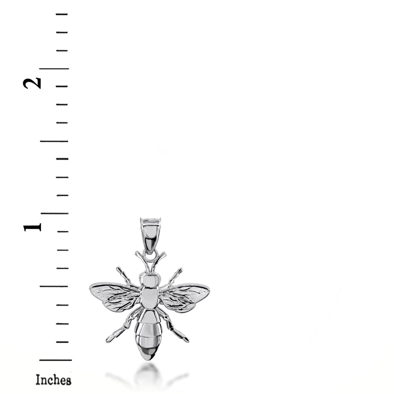 Sterling Silver 3D Bumble Bee Charm Pendant Necklace, view 2