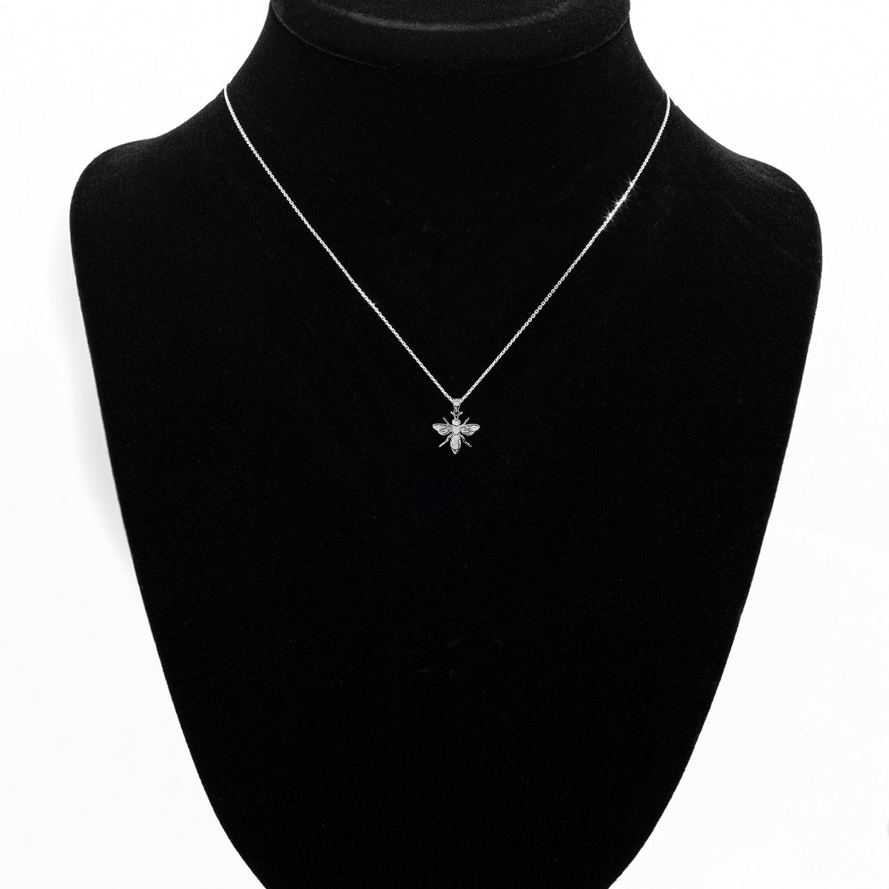Sterling Silver 3D Bumble Bee Charm Pendant Necklace, view 5