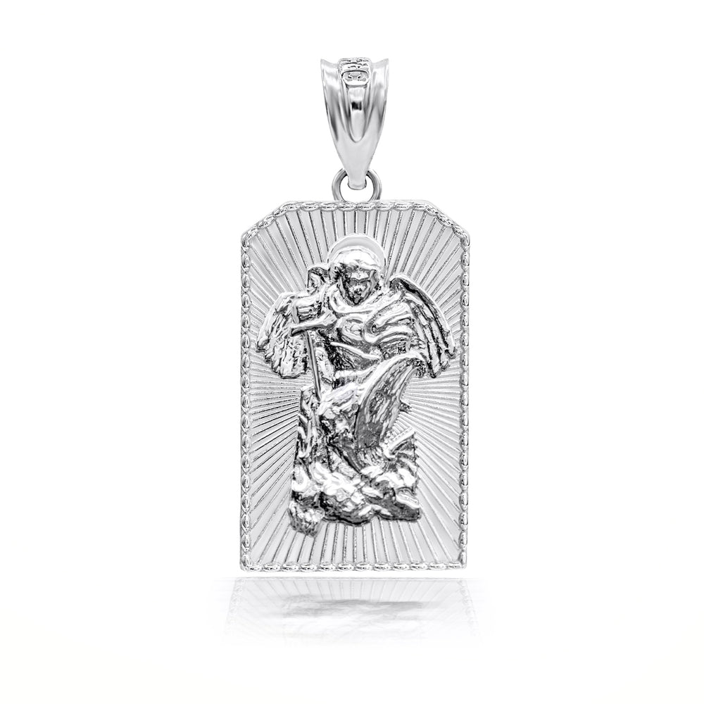 Sterling Silver 3D Saint Michael Archangel Pendant Necklace