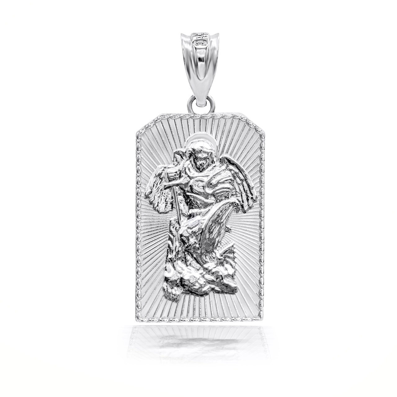 Sterling Silver 3D Saint Michael Archangel Pendant Necklace