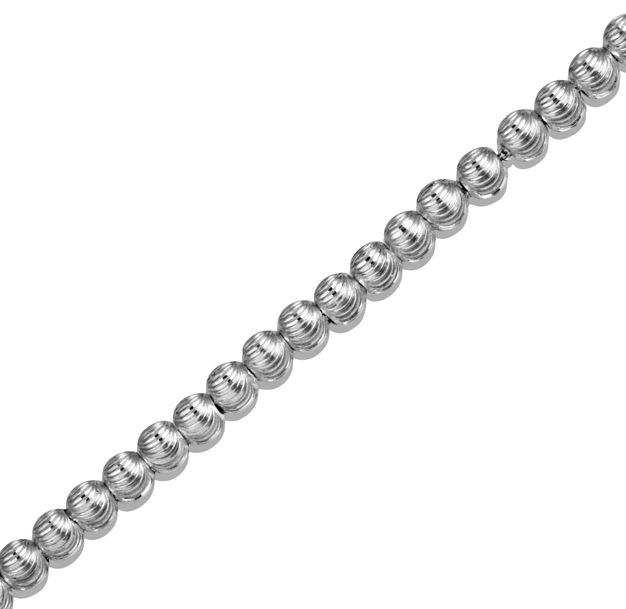 Sterling Silver Adjustable Diamond Cut Beaded Lariat Bracelet, view 4