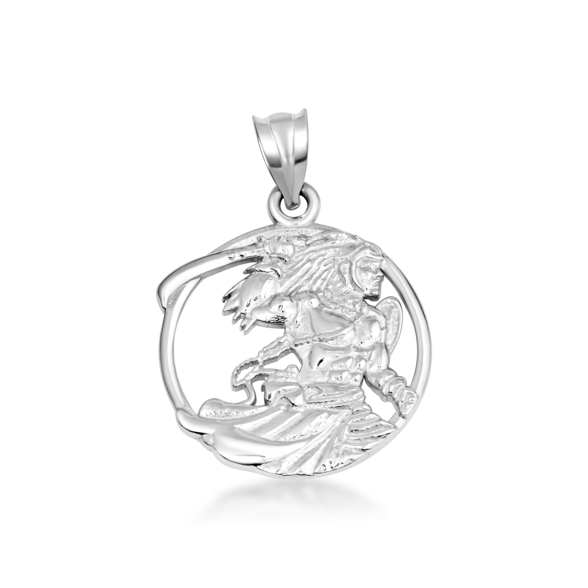 Sterling Silver Afro-Brazilian Deity Ogum Orisha Pendant Necklace