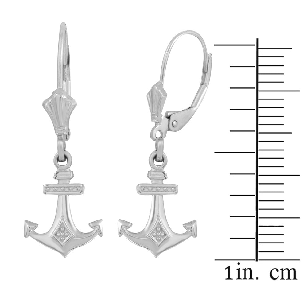 Sterling Silver Anchor Nautical Earring Set, view 2