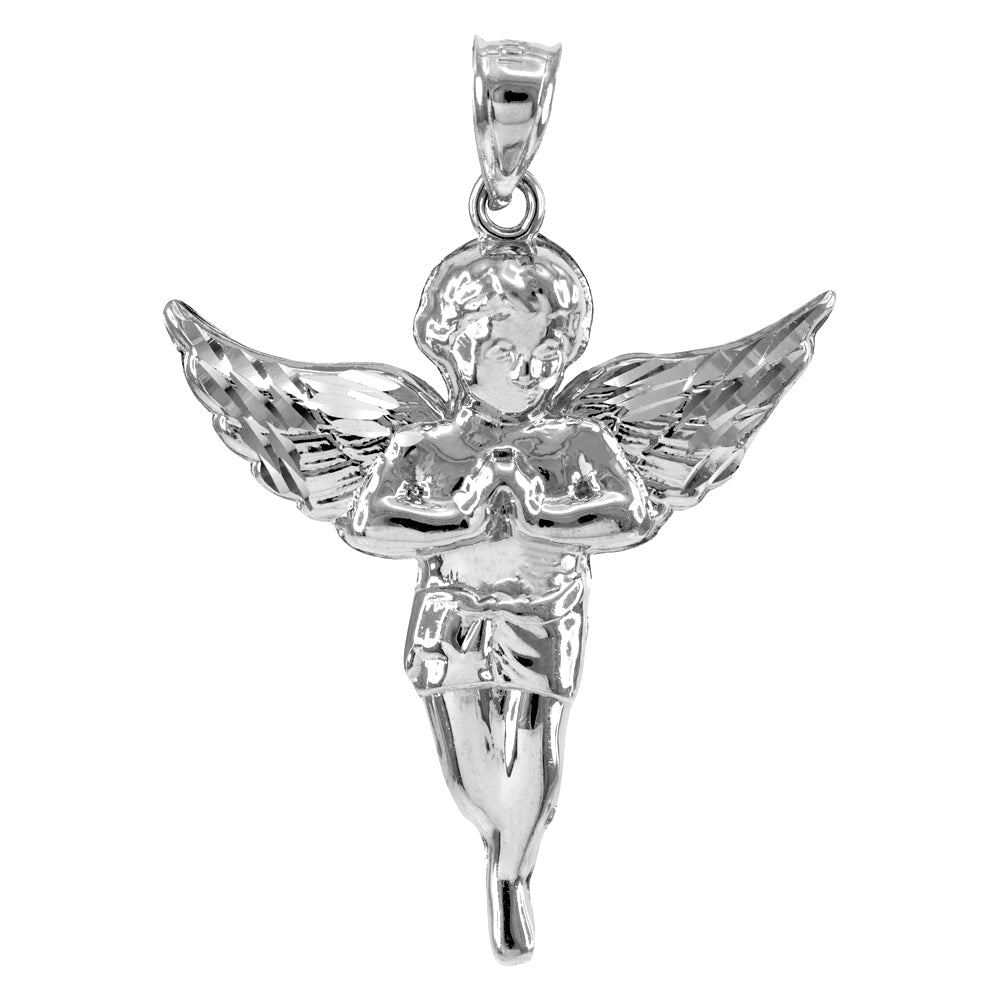 Sterling Silver Angel Pendant Necklace, view 2