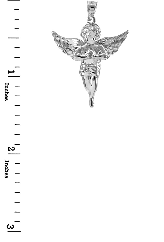 Sterling Silver Angel Pendant Necklace, view 3