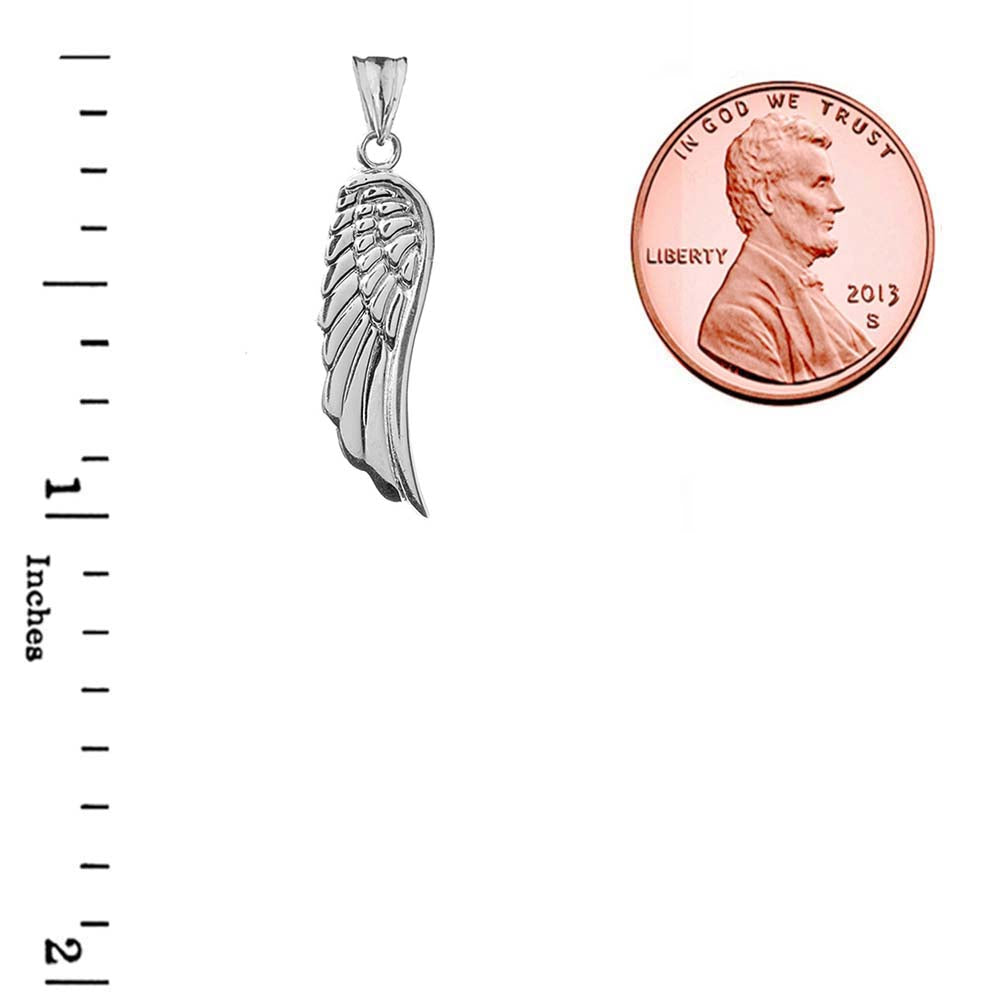 Sterling Silver Angel Wings Pendant Necklace, view 3