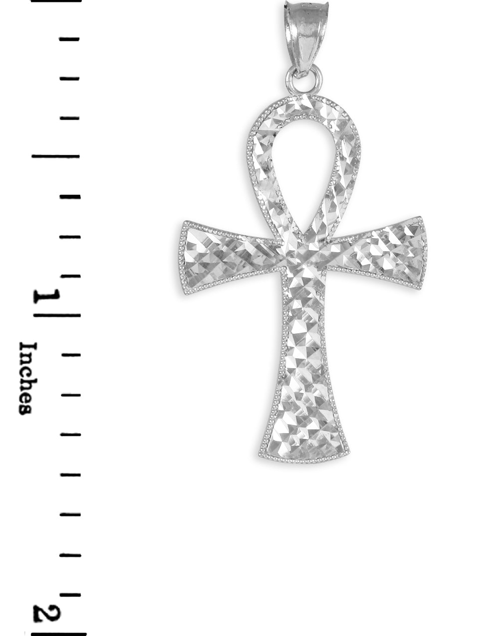 Sterling Silver Ankh Cross Pendant Necklace, view 3