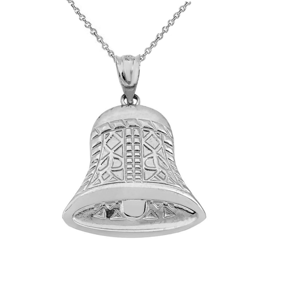 Sterling Silver Antique Bell Pendant Necklace