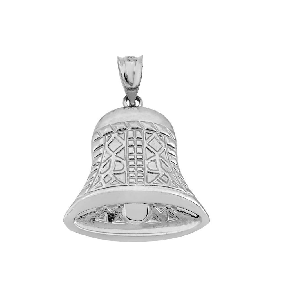 Sterling Silver Antique Bell Pendant Necklace, view 2