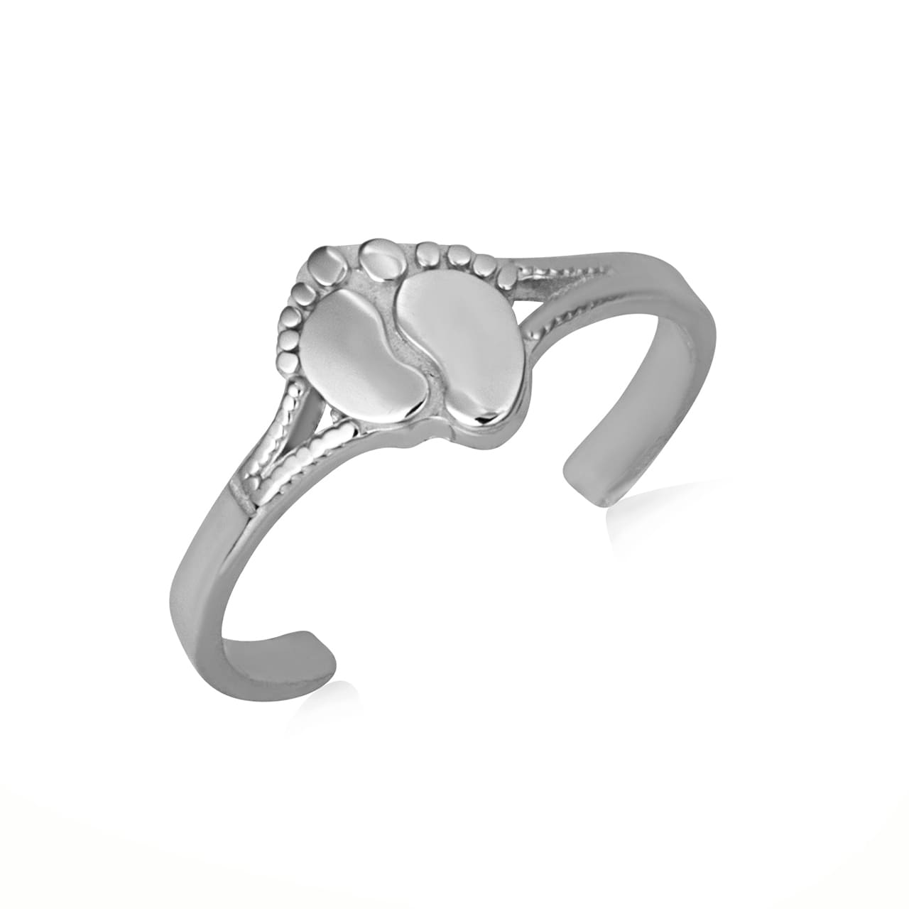 Sterling Silver Baby Footprint Toe Ring
