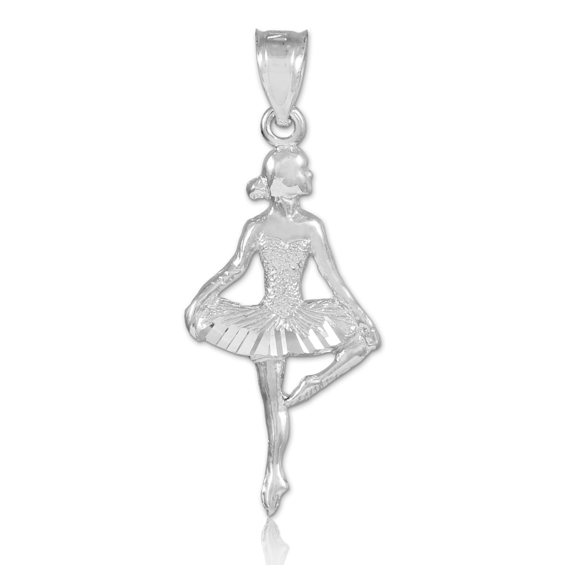 Sterling Silver Ballet Dance Charm Pendant Necklace, view 2
