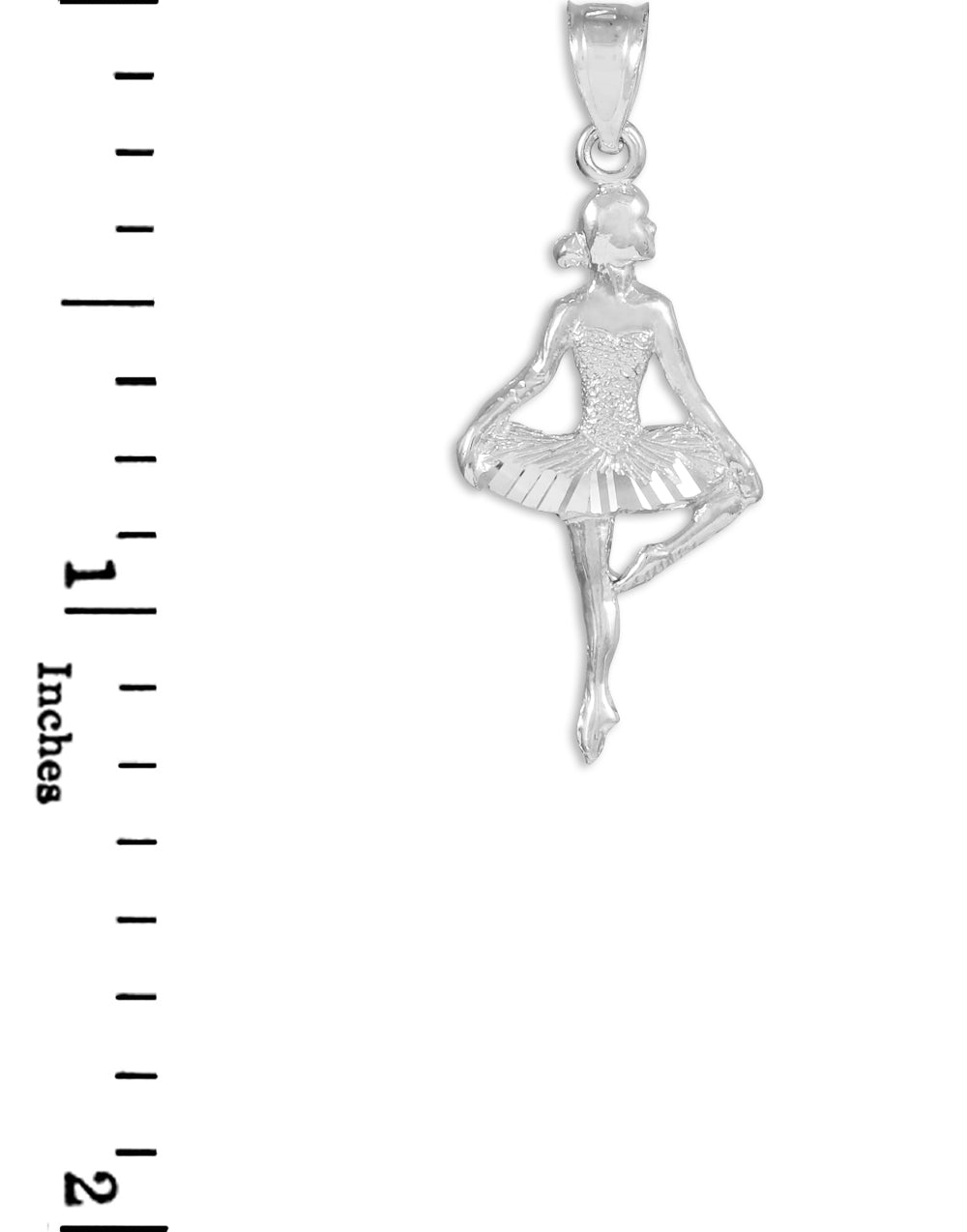 Sterling Silver Ballet Dance Charm Pendant Necklace, view 3