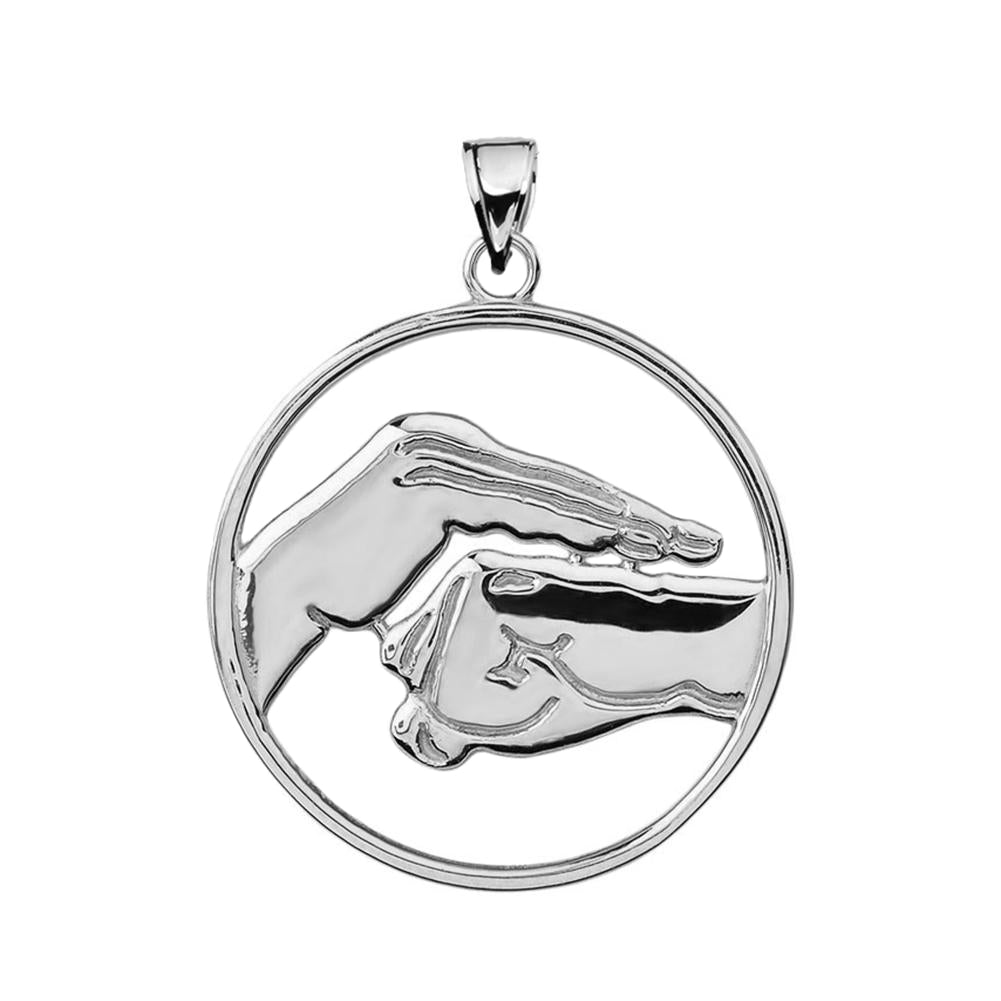 Sterling Silver Bao Quan Martial Arts Hand Symbol Pendant, view 2
