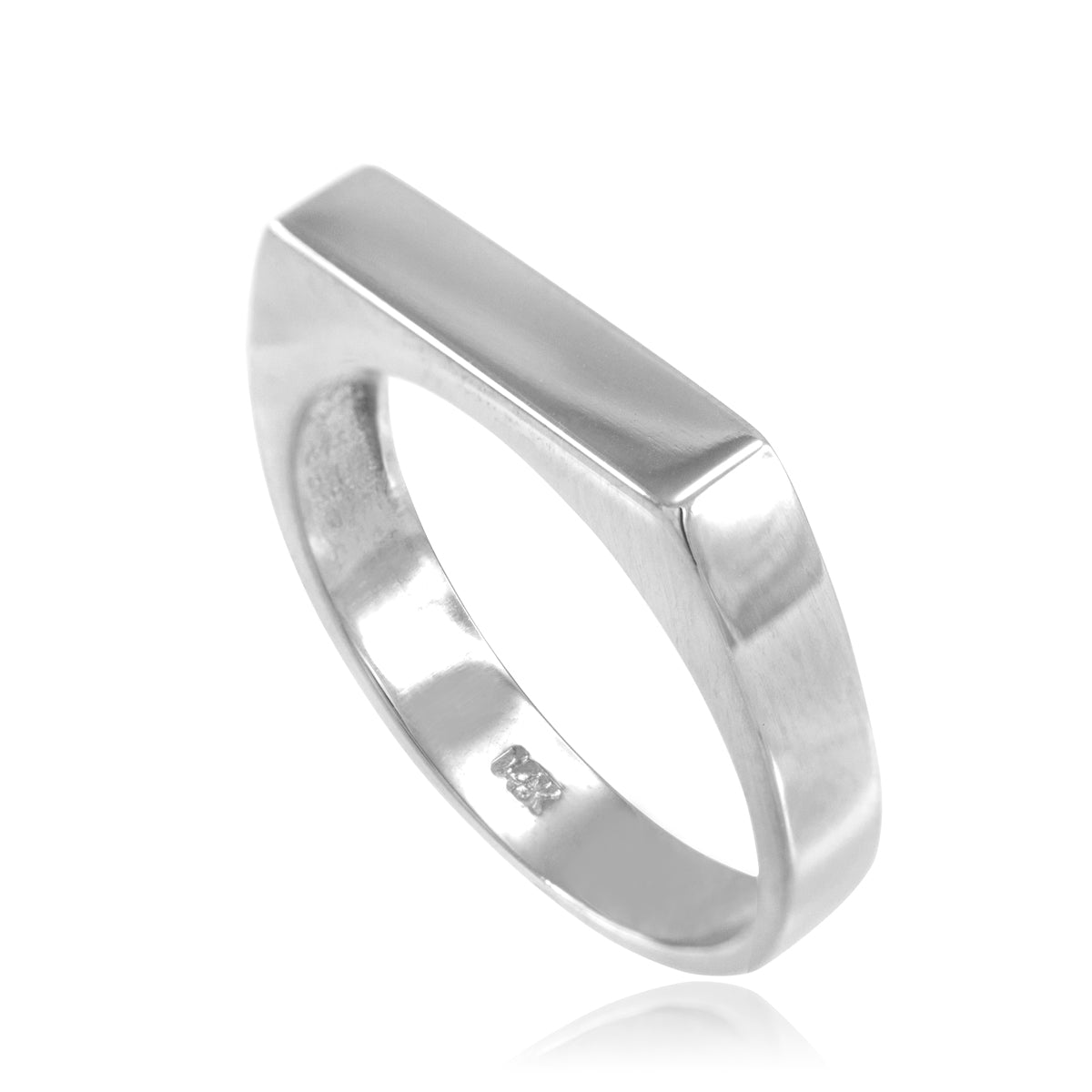 Sterling Silver Bar Signet Ring