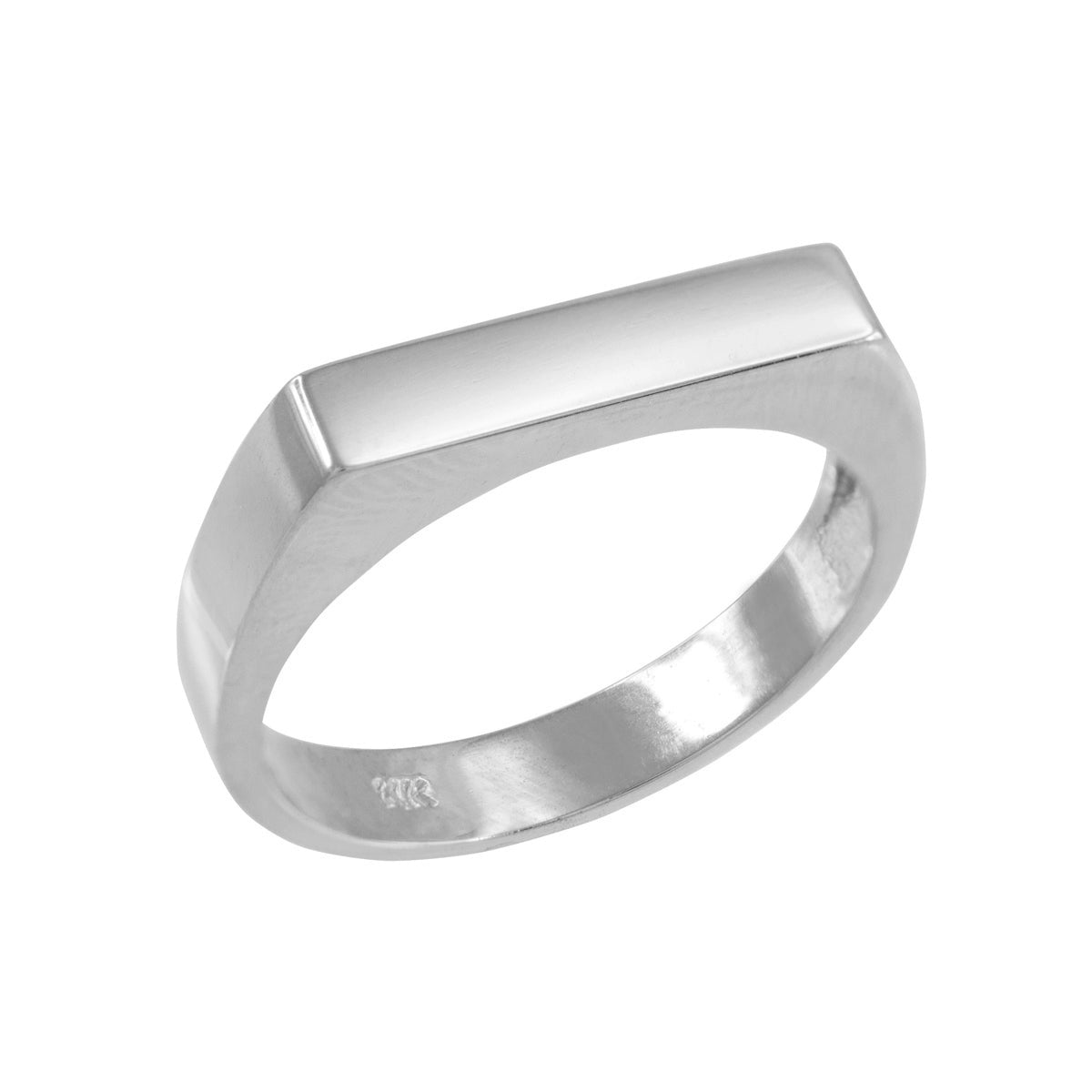 Sterling Silver Bar Signet Ring, view 2