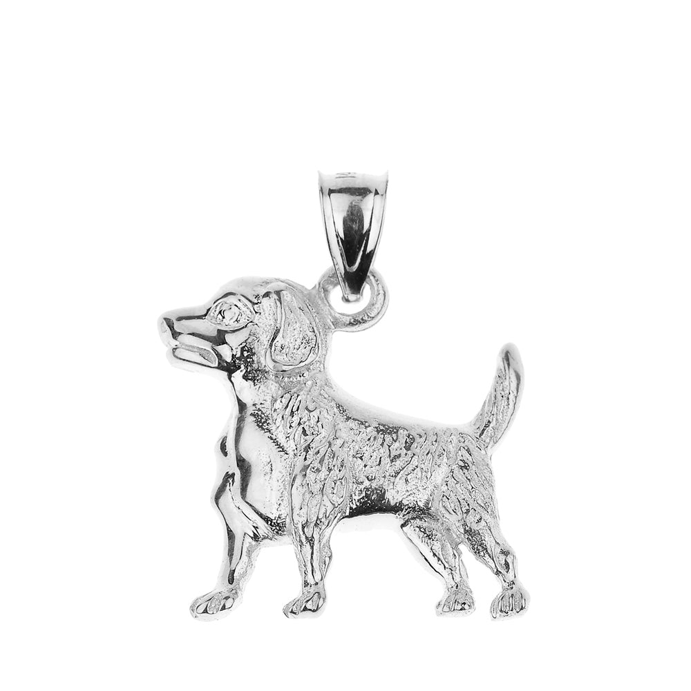 Sterling Silver Beagle Dog Pendant Necklace, view 2