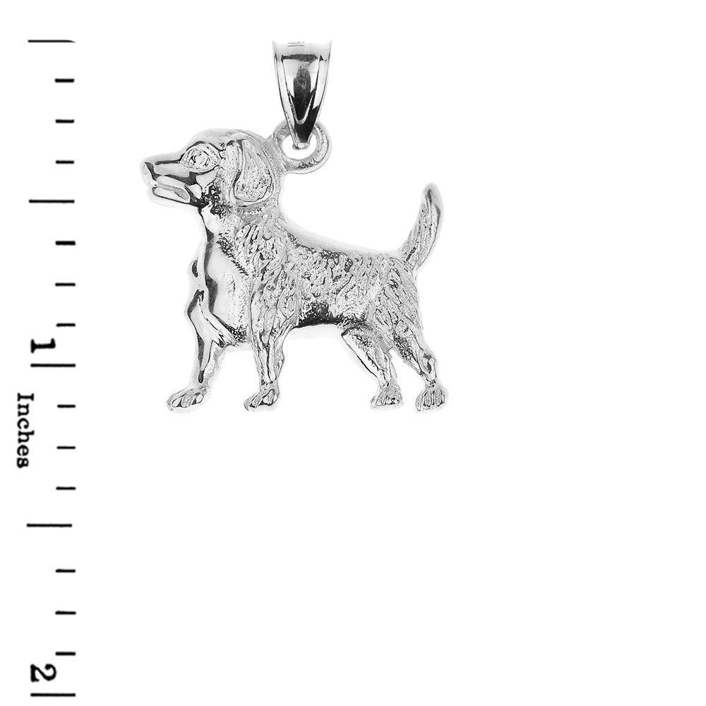 Sterling Silver Beagle Dog Pendant Necklace, view 3