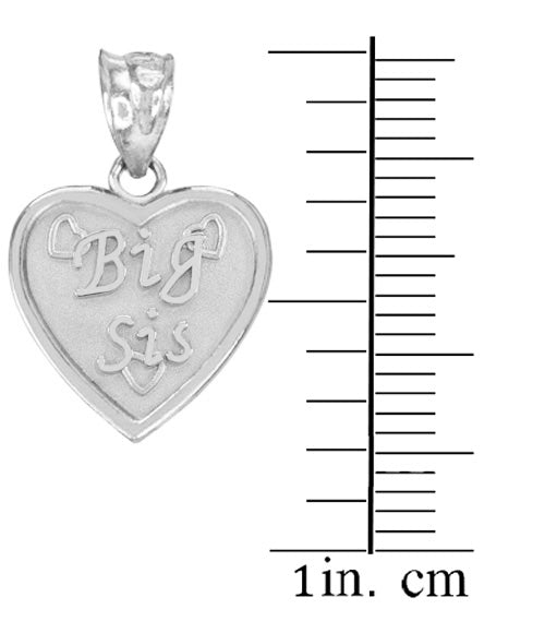 Sterling Silver 'BIG SIS' Heart Pendant Necklace, view 2